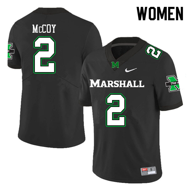 Women #2 Cory McCoy Marshall Thundering Herd College Football Jerseys Sale-Black - Click Image to Close